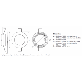Hella 3-3/4" Warm White EuroLED 95 LED Recess Down Light - White Bezel, Screw Mnt
