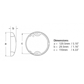 Diagram of Hella 5" EuroLED 130 LED Dome Light