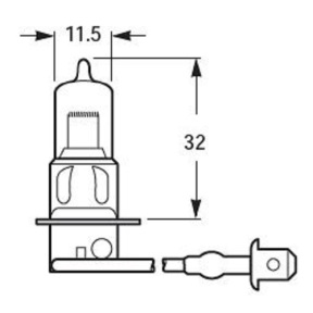 Diagram of Hella H3 Halogen Deck Floodlight and Search Light Bulbs