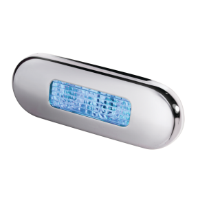 Hella LED 9680 Series Oblong Step Lamp - Blue Lamp, Stainless Trim
