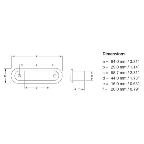 Dimensions of Hella LED 9680 Series Oblong Step Lamp