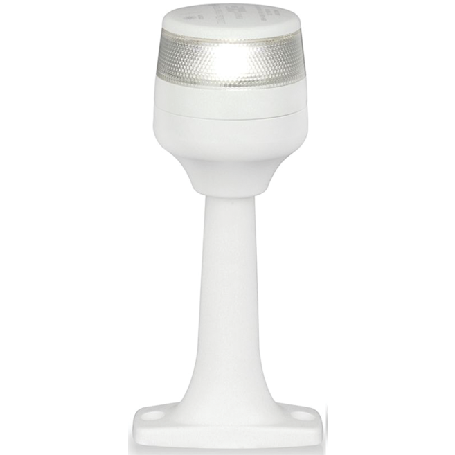NaviLED 360 Compact All Round Pole Navigation Lamp - 6", White Lens, White Base