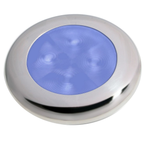 Slim Line LED Round 3" Lamps - Blue Light, Stainless Trim