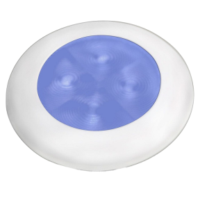 Slim Line LED Round 3" Lamps - Blue Light, White Trim