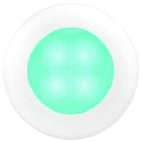 Slim Line LED Round 3" Lamps - Cyan Light, White Trim