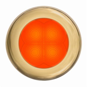 Slim Line LED Round 3" Lamps - Orange Light, Gold Trim