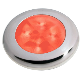 Slim Line LED Round 3" Lamps - Red Light, Stainless Trim
