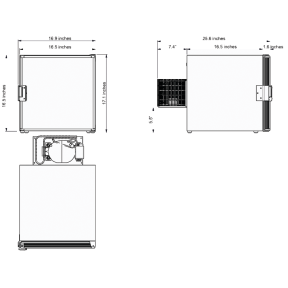 Dimensions of Isotherm Cruise 40 CUBE Classic Refrigerator or Freezer - 1.4 cu ft