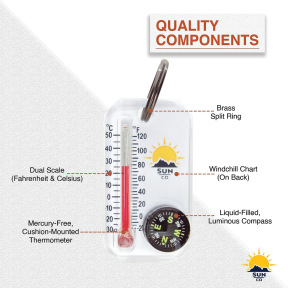 Therm-o-compass - Zipper Pull Compass/Thermometer