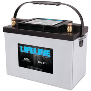 main view of Lifeline 12V GPL-27T Group 27 AGM Deep Cycle Battery - 100 Ah