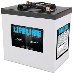 main view of Lifeline 6V Group GC2 AGM Deep Cycle Battery - 220 Ah, 750 CCA