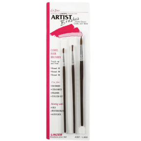 3 Piece Camel Hair Round Artist Brush Set