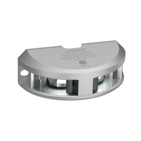 Lopolight 2 NM 180 Deg White LED Nav Light - All Vessels Less Than 50m, Vert Mnt, Silver