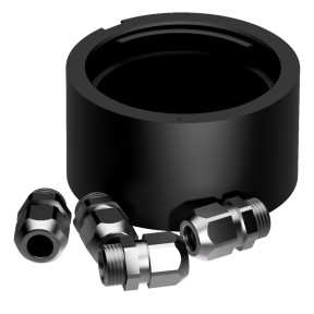 Lopolight Pro-Mount Base for Horizontal Mnt Nav Lights - Cable Glands on Bottom, Black