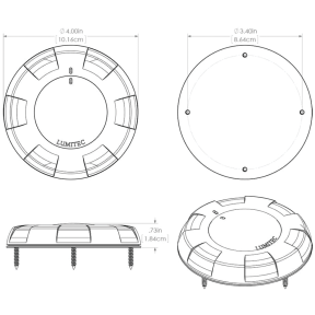 4" Aurora Surface Mount LED Dome Light - Stainless Steel Bezel