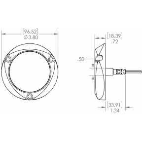 Dimensions of Lumitec SeaBlaze Quattro LED Underwater Light