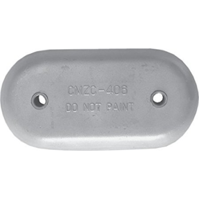 FRONT VIEW of Martyr MZC406 Rounded Oval 9" Plate Anode - Aluminum