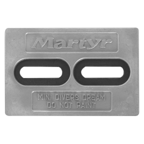 front view of Martyr Mini Diver Plate Anode - Aluminum