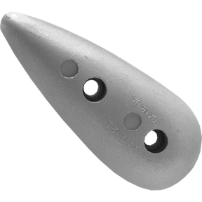 top view of Martyr T21 Medium 5" Teardrop Anode - Aluminum