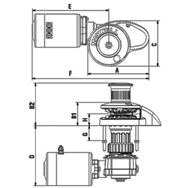 Maxwell RC8-8 Rope & Chain Vertical Windlass