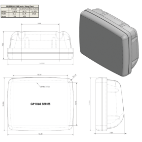 Dimensions of NavPod Gen3 SailPod - Un-Cut for Custom Installations 13-3/4" x 10-3/4" Usable Face