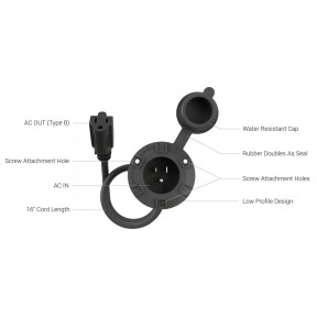 Diagram of NOCO AC Port Plug With Extension Cord