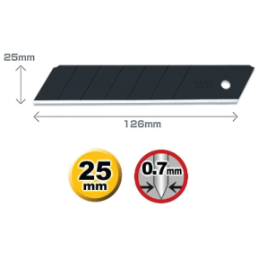 25mm XHD Ultra-Sharp Black Snap-Blade - HBB-5B