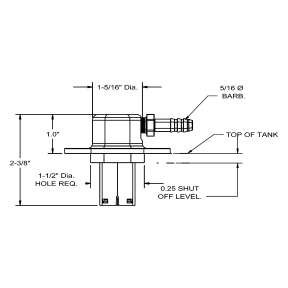 Perko Flanged Fuel Tank Vent Valve - 90 Degree Port Angle EPA Compliant