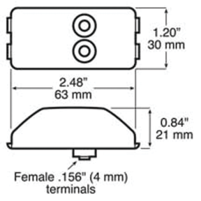 LED Marker / Clearance, PC-Rated Rectangular Light