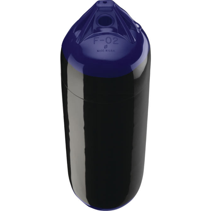 black with blue tips of Polyform US Polyform F-Series Boat Fenders
