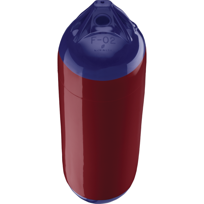 burgundy with blue tips of Polyform US Polyform F-Series Boat Fenders