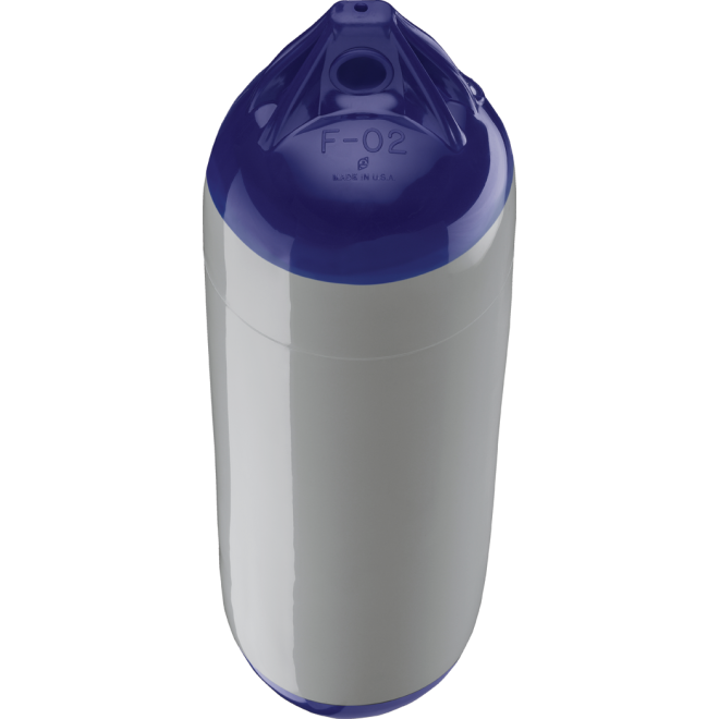 grey with blue tips of Polyform US Polyform F-Series Boat Fenders