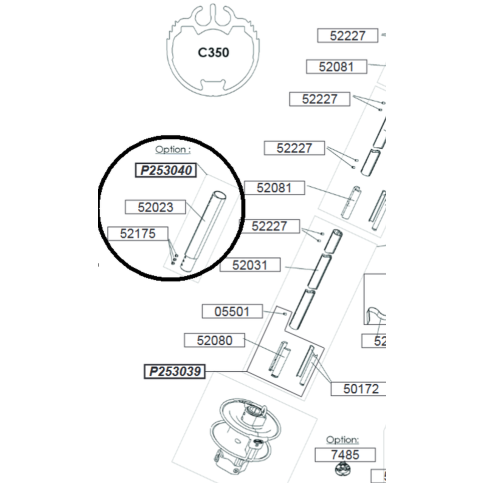 Turnbuckle Cylinder - Sample Diagram of Profurl Furlers Turnbuckle Cylinder - Cruising Furlers