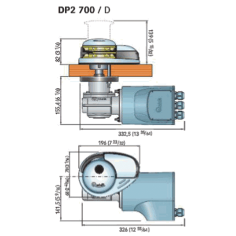 Dimensions of Quick Windlass Quick Prince DP2 Vertical Windlass