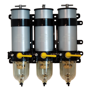 Racor 1000FV Triple Turbine Diesel Fuel Filter - Clear Bowls