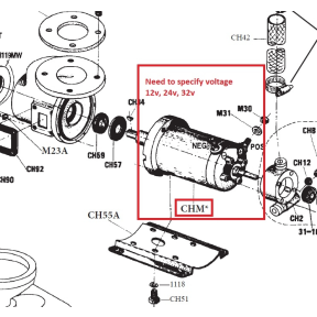 diagram of Raritan Crown Head Replacement Motors