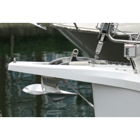 Anchor in Bow Roller of Rocna Anchors Vulcan Anchor - Stainless Steel