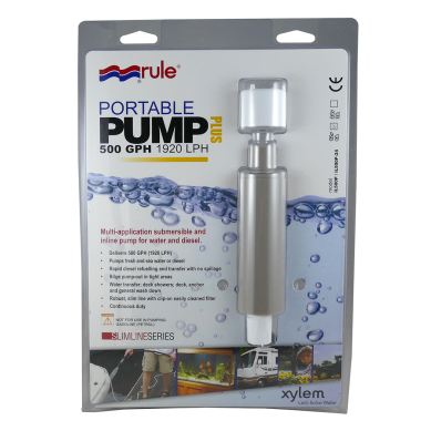 retail of Rule iL500Plus Portable Submersible or In-Line 12V Pump - 500 GPH