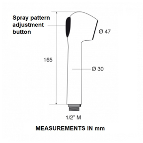 dia of Scandvik Pull-Out ABS Plastic Handle for Galley Mixers