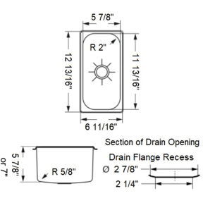 Rectangular Sinks - Mirror Finish 18/10 Stainless Steel