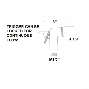 dia of Scandvik Shower Kit: Mixer, Handle with On/Off Trigger, Hose
