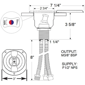 Stainless Steel Recessed Transom Shower Mixers
