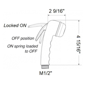dia of Scandvik Straight Euro ABS Trigger Sprayer Handle