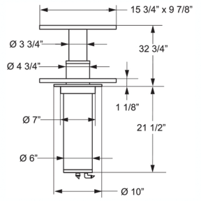 Two Stage Flush Table Pedestal