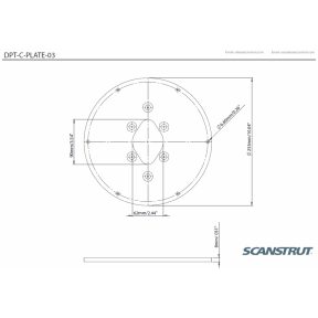 Dimensions of Scanstrut Camera Plate 3 fits FLIR M300 Series