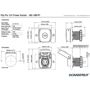 SC-12V-F1 Flip Pro 12V Power Socket
