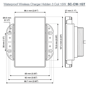 SC-CW-1GT Hidden 15W Waterproof Wireless Charger