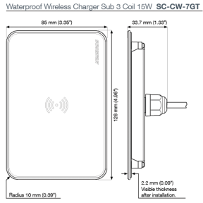 SC-CW-7GT Sub 15W Waterproof Wireless Charger