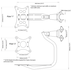 Self Levelling Radar Mount - Mast