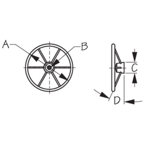 diagram of Sea-Dog Line 15" SS Steering Wheel - 10 or 25 Degree Dish